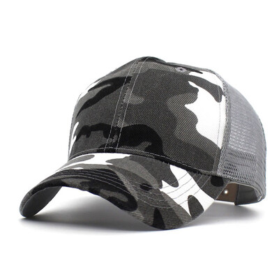 

Unisex Mesh Breathable Camo Camouflage Baseball Cap Flat Strapback Outdoor Hat