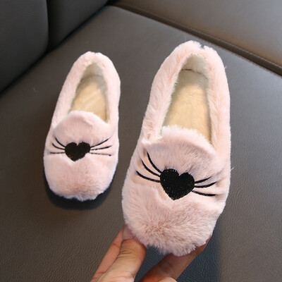 

Baby Girl Shoes 2019 Autumn Winter Children Lovely Plush Anti-Slip Princess Flats Kids Sneakers Toddler Soft Soled Walkers Shoes