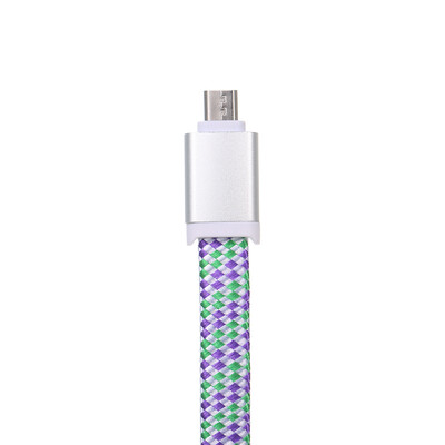 

USB Micro USB Braided Cable Noodle Flat Charger Cable Data Transmission 1m for Xiaomi Samsung Huawei