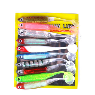 

10PcsBag Artificial Portable Bait Silicone Lure Soft Fishing Lures Tackle Tools