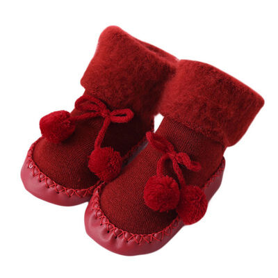 

0-2Y Newborn Baby Socks Shoes Cute Floor Shoes With Rubber Sole Winter Soft Girls Boys Anti-Slip Socks Indoor Shoes