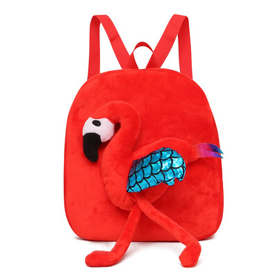 

3D Flamingo Kindergarten Plush Backpack Girls Boys Kids Plush School Bag Cartoon Plush Shoulder Bag Children Candy Bag