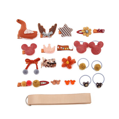 

24 Sets Of Childrens Hairpin Hair Accessories Gift Set Girl Bow Hair Pin Baby Hairpin Clip Head Wear Baby Girls Cute Head Wear