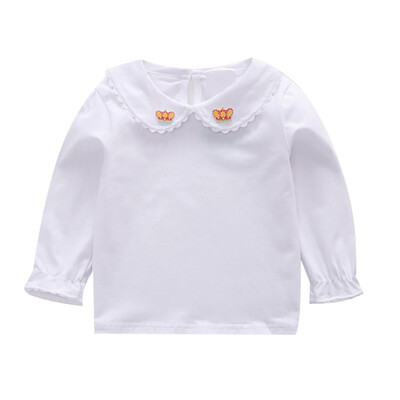 

Baby Girl Tees Autumn Long Flare Sleeve Crown Print Tops T-Shirts Kids Tops Casual Blouse