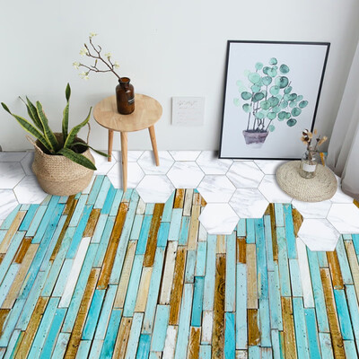 

7Pcs 915x155cmCM Floral Wood Grain Sticker Self Adhesive PVC Floor Tiles Plank Sticker for Hotel Bedroom Ground Decal Floor