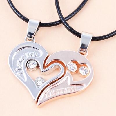 

2pcsset Necklace Titanium Steel Pendant Chains Partner Friendship Necklaces New