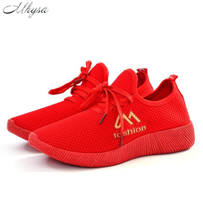 

Mhysa 2019 Spring Autumn new mesh breathable casual sneakers shoes solid color shallow with a small red black womens shoes T49