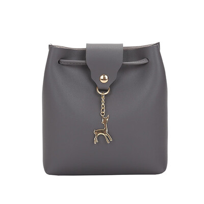 

Fashion Women Handbag Small Square Bag Pu Girls Backpack Travel String Bucket Shoulder Bag Purse
