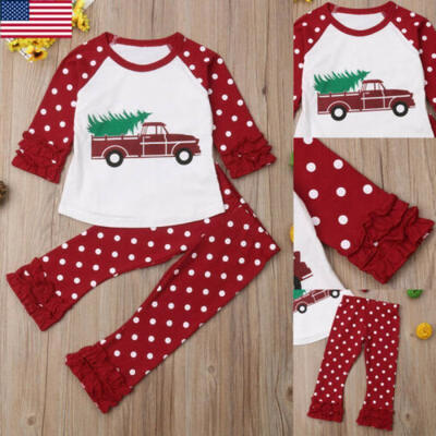 

US 2pcs Newborn Toddler Kids Baby Girl Clothes T-shirt TopsPants Outfits Set