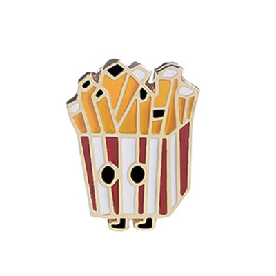 

Cute Alloy Brooch Pins Cartoon Chips Hamburger Pizza Watermelon Brooch Kids Gift