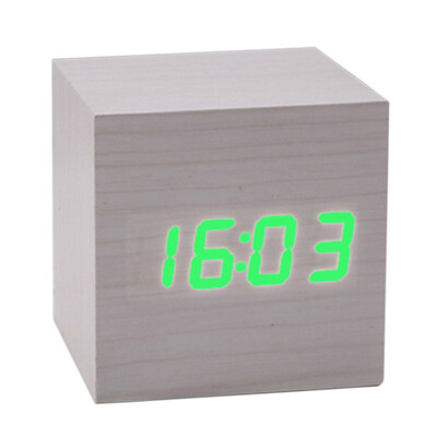 

Multicolor Wooden Clock New Modern Wood Digital LED Desk Alarm Clock Table Decor