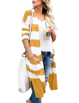 

Long striped cardigan