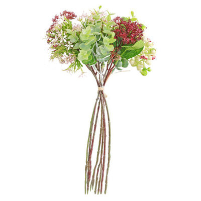 

Artificial Flowers Berries Hybrid Bouquet for Wedding Home Party Decoration Plastic Fake Flowers Fall Decoration
