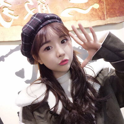 

Retro British Plaid Beret domed woolen hat children autumn&winter new fashion painter hat fashion wholesale