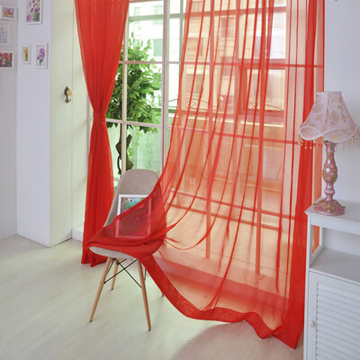 

Gobestart 1 PCS Pure Color Tulle Door Window Curtain Drape Panel Sheer Scarf Valances
