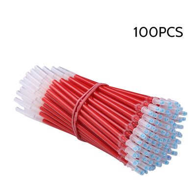 

100Pcs School Office Bullet 05mm Neutral Pen Refills Red Gel Pen Refill Replacement