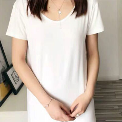 

Women Nightgowns Summer Sleepwear Casual Night Dresses Hollow beauty back Short Sleeve dresses Loose Nightdress Home Clothes
