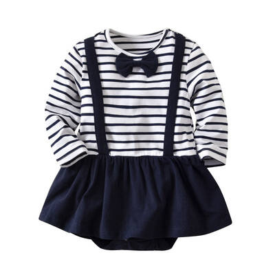 

Baby Bodysuits Gentlemens Style Outfits Cotton Long-sleeve Toddler Girls Dresses 2019 New Infant Boy Girl Baby Clothing 0-4Y