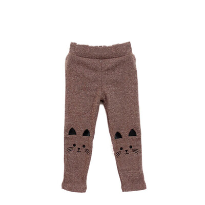

New Fashion Cute Cat Printed Baby Girl Pants Kid Warm Stretch Leggings Trousers 2-7 Years Old