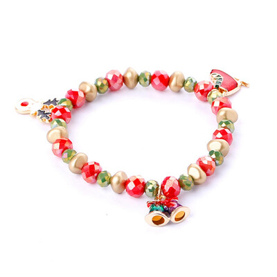 

Christmas Alloy Bracelet Santa Claus Snowman Candy Pandent Cute Gift for Kids US