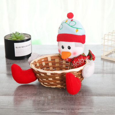 

Gobestart Christmas Candy Storage Basket Decoration Santa Claus Storage Basket Gift
