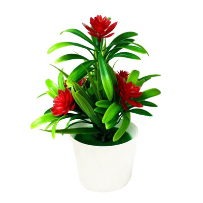 

Artificial Flowers Fake Green Pot Multi-color Flower Bonsai Simulation Artificial Potted Plant Ornament Home Decor
