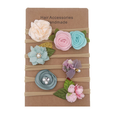 

6PCS Fashion Florals Headband Newborn Baby Elastic Princess Hair Bands Child Kids Fresh Style Cute Headwear Gifts