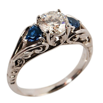 

Size 6-10 Silver Gold Rings Diamond for Women Wedding Engagement Crystal Jewelry