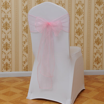 

Toponeto Flower Bow Chair Back Cover Net Sash Back Ties Elegant Party Decor Multi-color