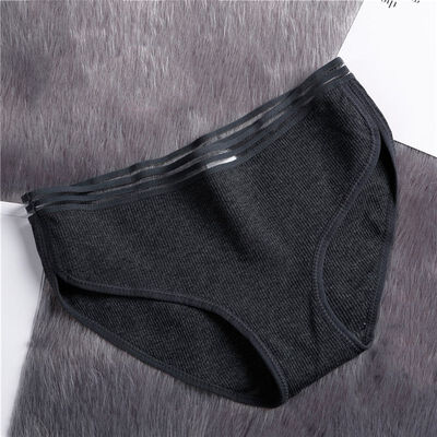 

2018 Women Vertical Striped Cotton Panties Female Mid Waist Breathable Briefs Solid Elastic Crotch Lingerie Intimates Underwear