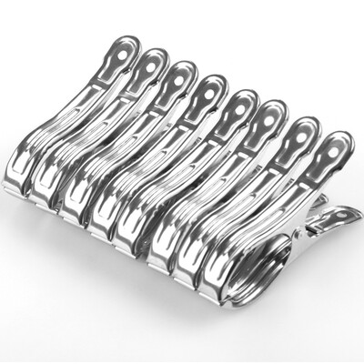 

Jiapinhui stainless steel medium quilt big clip windproof clip clothes clothespin quilt clothes hanger clip 9cm 8 Pack WG-1306