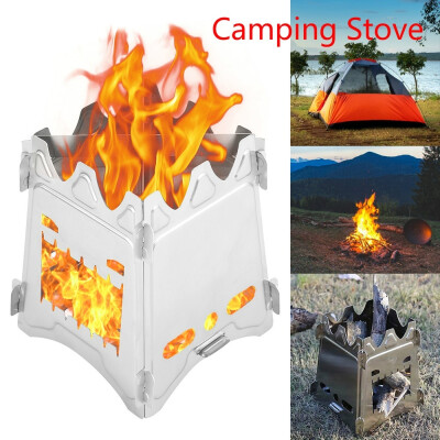 

Latest Wood Stove Lightweight Folding Wood Stove Outdoor Camping Stove Picnic Cooking Burners Backpacking Furnace