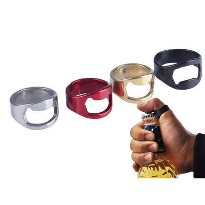 

Stainless Steel Thumb Finger Ring Bottle Opener Soda Beer Cap Kitchen Bar Tool