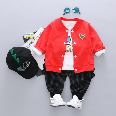 

New Autumn Baby Boy Girl Set Long Sleeve Letters T-shirt Cartoon Animal Print Sweatshirt Trousers Casual Outfits