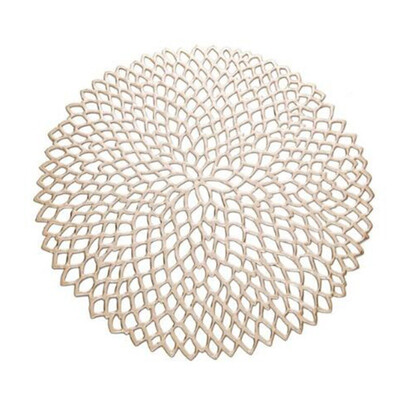

Placemat For Dining Table PVC Plastic Hollow Insulation Round Baroque Mediterranean Coaster Pads Table Bowl Mats Home Decor 38cm