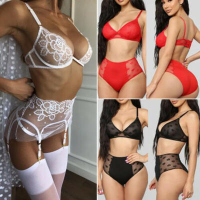 

Sexy Women Floral Lace Push Up Bralette Bra G-string Set Lingerie Sleepwear Set