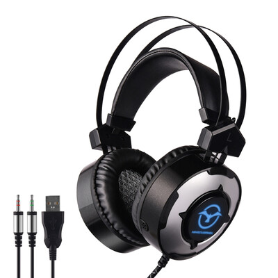 

MINGOUGAMIN M1 PC Gaming Headsets 35mm Wired Earphone Over Ear Game Headphone with Microphone Colorful LED Light Volume Control f