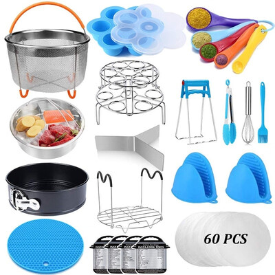

21 Pcs of Instant Pan Accessories Steamer Basket Spring-shaped Pan Stackable