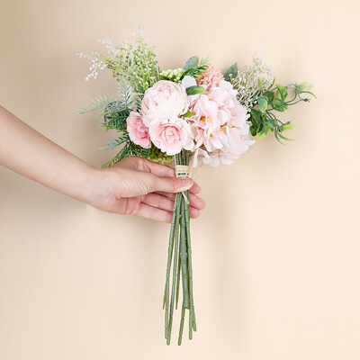 

Gobestart Hand Holds Large Artificial Flower Plant Bonsai Wedding Decoration INS Wind