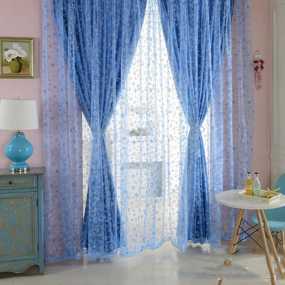 

100 x 200cm Shimmery Circle Printed Voile Door Window Sheer Panel Curtain