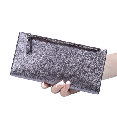 

Casual Women Solid Color Multi Card Slots Long Zip Wallet Purse Card Bag Pouch