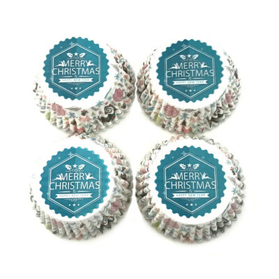 

100pcs Christmas Cupcake Wrappers Cake Paper Cups Muffin Cases Baking Mold Pastry Tools Party Supplies Home Kitchen Tool