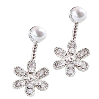 

New Fashion Big White Flower Earrings For Women 2019 GoldSilver Jewelry Bijoux Elegant Gift Free Shipping Gift