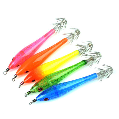 

5pcsset Fishing Bait Luminous Shrimp Squid Jigs Jigging Squid Trout Lure Squid Bait Artificial Wood Shrimp Hard Fishing Lure