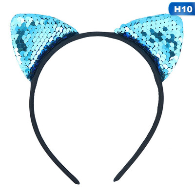 

Fashion Creative Cute Cat Ear Hair Hoop Mermaid Sequin Hairband Kids Hair Hoop