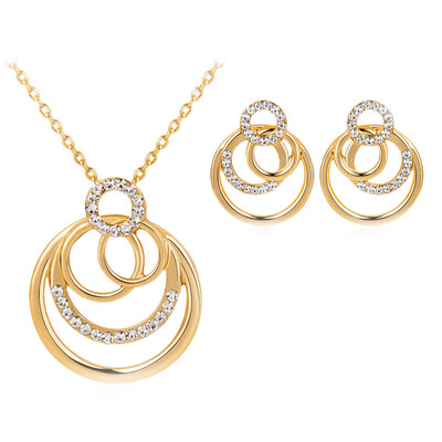 

Necklace Earrings Two Pieces Prom Evening Formal Elegant Rhinestone Jewelry Set