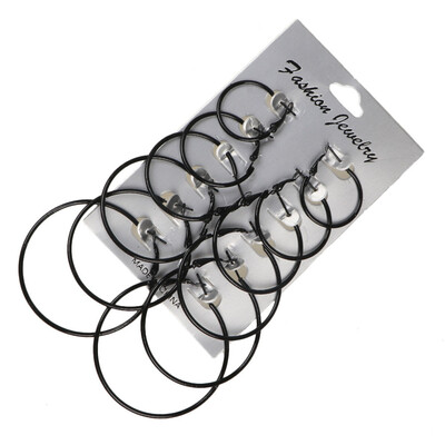 

Personality Smooth Circle Hoop Stud Earring Beauty Party Silver Plated Alloy Dangle Earrings Jewelry Set Women Accessories Gifts