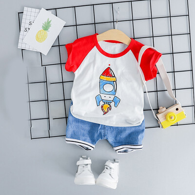 

Baby Boys Clothes Sets Children Clothing Summer Tracksuit Boys Sport Suits Cartoon Printed Tops Pants Kids Clothes