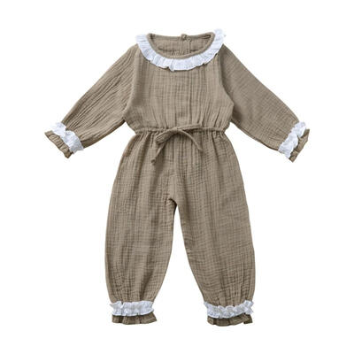 

Autumn Infant Baby Girls Boys Jumpsuit Fashion Long Sleeve Solid Print Kids Casual Bodysuit Jumpsuit