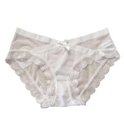 

Sexy Bow Net Yarn Lace Briefs Female Solid Color Wrap Intimates Women Underwear Transparent Lingerie Panties 2018 New Arrival